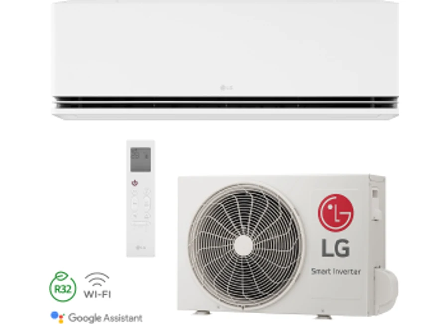 Complete LG DUALCOOL aircoset met binnenunit, buitenunit en afstandsbediening